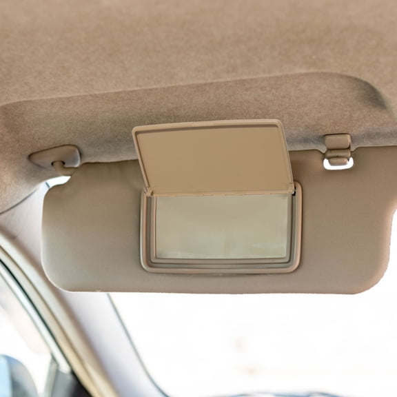 HEATSHAKING Beige Car Sun Visor Cover with Vanity Mirror , Anti-Glare Sunshade Shield for Vehicle Interior