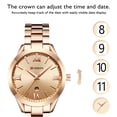 thumbnail image 5 of Watch for Women Analog Quartz Watch Fashion Simple Wristwatch Stainless Steel Watch Band Ladies Watch Waterproof Luminous Pointer, 5 of 8