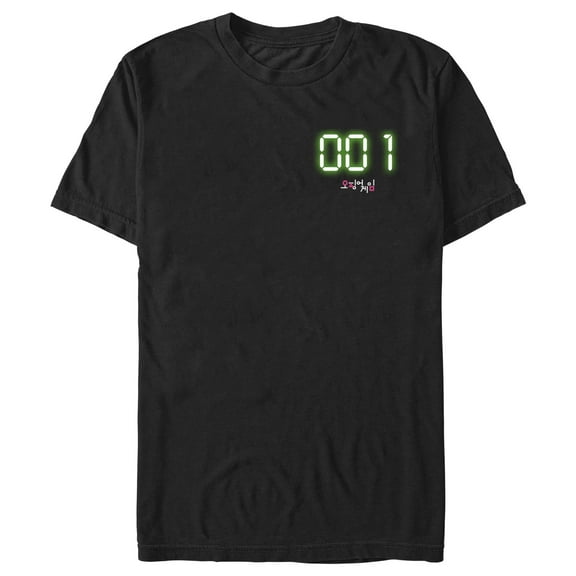Men's Squid Game 001 Digital Graphic Tee Black X Large