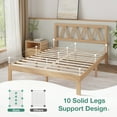 thumbnail image 6 of Novilla 12" Solid Wood Bed Frame,Full,Walnut, 6 of 7