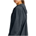 thumbnail image 7 of LWavelet Button-Front Corduroy Hooded Shacket Women Cozy Fall Casual Loose Versatile Layered Outerwear Navy M, 7 of 7