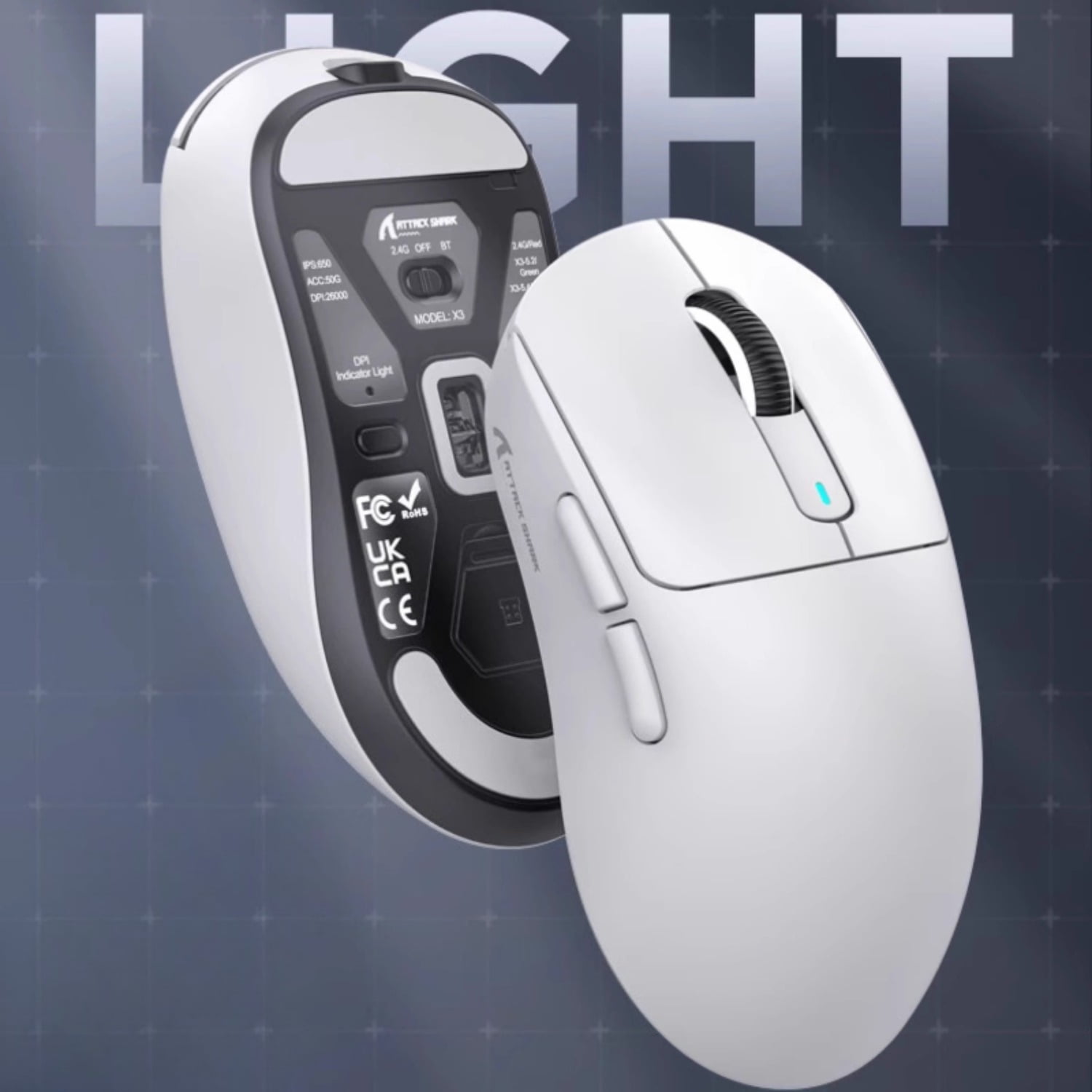 Attack Shark X3 PRO Wireless Gaming Mouse, PAW3395 Sensor 8K Polling Rate, 36g Superlight for Small/Medium Hands, 2.4G & Wired Dual Mode
