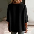 thumbnail image 7 of Wensltd Women Cotton Linen Tops Spring Summer Button 3/4 Sleeve Tops Cardigan, 7 of 7