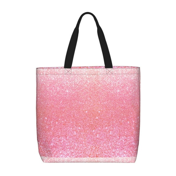 Xecao Sparkly Pink Glitter for Tote Bag: spacious with inner pockets, ideal for work, shopping, or travel.