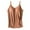 Brun, variante sur Camisoles pour Femmes avec Soutien-Gorge Intégré - Bretelles Spaghetti Réglables, Couleur Unie, Tissu en Coton, pour Toutes les Saisons