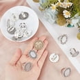 thumbnail image 3 of 16 piezas de 8 estilos de base de anillo ajustable en blanco, bisel de plata, bandejas de sol ovaladas con flores, configuraciones, componentes de anillos de dedo de aleación vintage, accesorios, 3 of 6