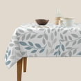 thumbnail image 6 of Grey Teal Leaf Tablecloth Square 54x54 Inch Rustic Spring Summer Watercolor Leaves Table Cloth Waterproof Fabric Farmhouse Decorations for Home Kitchen Dining, 6 of 6