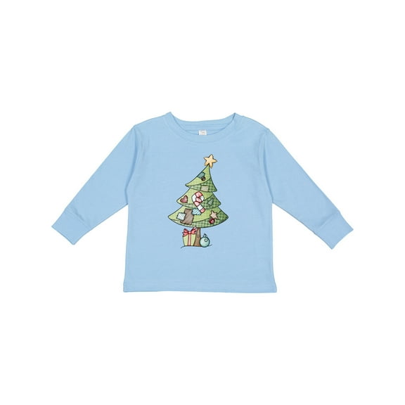 Inktastic Christmas Tree Boys or Girls Long Sleeve Toddler T-Shirt