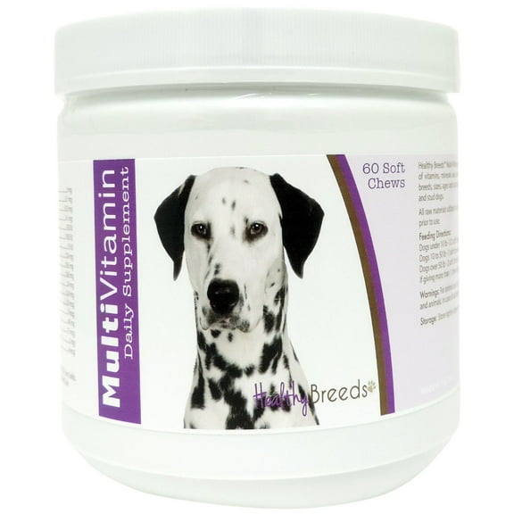 Healthy Breeds Dog Multi-Vitamin Soft Chew for Dalmatian, Daily Vitamin and Mineral Supplement, 60 Count