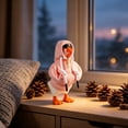 thumbnail image 2 of BingTong Desk Mini Goose Hoodie Costume,Goose Hoodie with Sunglasses & Gold Chain Decor,Goose Outfit for 7 Inch Tabletop Figurine Clothes,2-Pink, 2 of 9