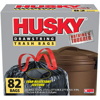 Husky 55-Gal Clear Trash Bag, 80-Ct - Tool Storage & Garage Equipment, Husky