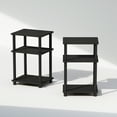 thumbnail image 3 of Furinno Just 3-Tier Turn-N-Tube Open Storage Nightstand, 2-Pack, Americano/Black, 3 of 6
