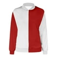 thumbnail image 4 of Bomber Jacket Coats for Women Color Block Zip Up Long Sleeve Stand Collar Windbreaker Fall Fashion Work Outerwear with Pockets, 4 of 5