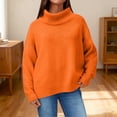 thumbnail image 5 of WTXUE Women's Oversized Ribbed Turtleneck Sweater&nbsp;Casual Fall Loose Knit Pullover Sweater Trendy Basic Jumper Top Long Sleeve Tops Winter Warm Comfortable Soft Layers Pullover Orange Xxl, 5 of 9