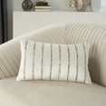 thumbnail image 5 of Mina Victory Sofia Beaded Stripes 12" x 21" Ivory Indoor Throw Pillow, 5 of 7