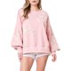 thumbnail image 1 of Sudadera con Cuello Redondo, Larga y Lazo para Mujer, Estilo Informal, Estilo Farol, Estilo Otoño, Estilo Y2k Rosa L, 1 of 8