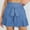 Blue, variant on Casual Wide Leg Shorts for Women 2025 Summer Elastic Waist Loose Tiered Beach Vacation Shorts with Belt