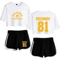 thumbnail image 5 of Heated Rivalry Merch Rozanov 81 Print Print 2-Piece Outfit – Women’s Crop T-Shirt and Shorts Set , Casual Streetwear for TV Series Fans, 5 of 9