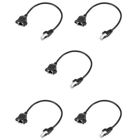 5X RJ45 Female to Male Adapter Network Extension Cable Panel Mount 27cm