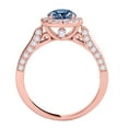 thumbnail image 4 of Mauli Jewels Engagement Rings for Women 1.25 Carat Halo Blue Diamond Engagement Ring Crafted 4 Prong-Setting 14k Solid Rose Gold, 4 of 7