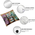 thumbnail image 6 of Outdoor Pillow Covers Set of 2, Summer Slippers with Stars and Stripe Decorative Throw Pillowcase Wood Plank Linen Soft Cozy Cushion Cover Pillowsham, 6 of 7