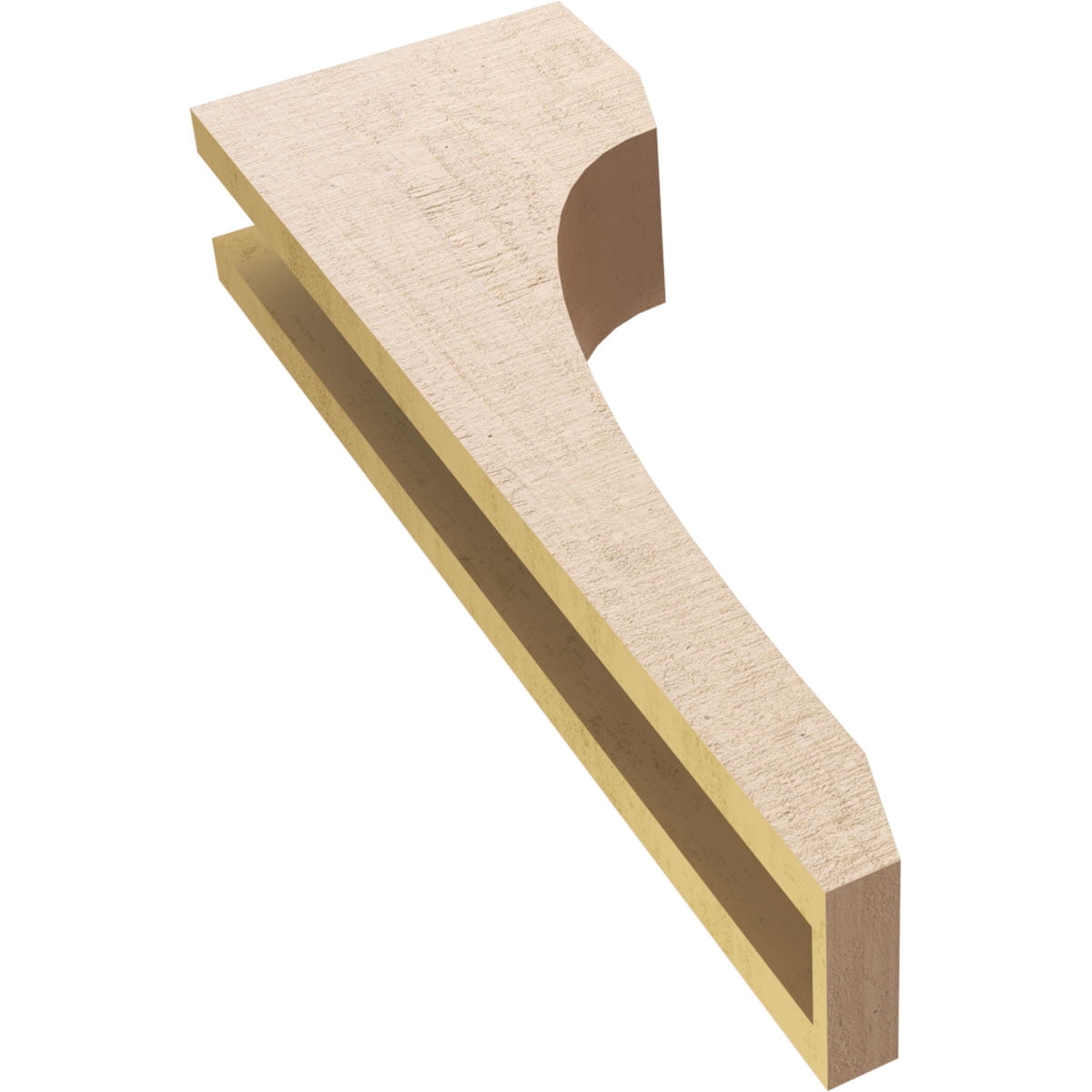 4"W x 8"D x 24"H Thin Legacy Rough Cedar Woodgrain TimberThane Corbel, Primed Tan