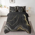 thumbnail image 2 of YST Black and Gold Marble Bedding Comforter Set, Abstract Marbling, Full, 7 Count, 2 of 4