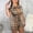 #323-Khaki, variant on Womens Summer Turndown Collar Short Sleeve Zipper Front Tight Short Jumpsuit For Party Beach Street