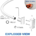 thumbnail image 5 of Adjustable Curved Shower Curtain Rod, 38 to 72 Inches, 0.9 mm Thick Aluminum, Wall Mounted, White, 5 of 7