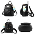 thumbnail image 3 of Femmes Mini Sac à Dos Couleur Unie Mignon Sac à Dos en Simili Cuir avec Pendentif, 3 of 10