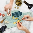 thumbnail image 4 of Wine Cutting Board, Wine Glass and Vintage Sun Burst Frame the Flavor is Like Delicate Poetry Words, Tempered Glass Cutting and Serving Board, Wine Bottle Shape, Night Blue White, by Ambesonne, 4 of 5