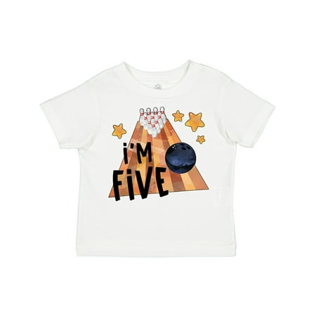 

Inktastic I m Five Bowling Ball and Pins 5th Birthday Gift Toddler Boy or Toddler Girl T-Shirt