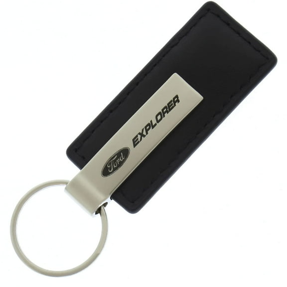 Ford Explorer Rectangular Leather Key chain (Black)