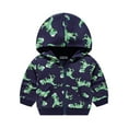 thumbnail image 2 of Godderr Toddler Baby Boys Hooded Jacket for Kids Zip Sweatshirt Coat Casual Long Sleeve Dinosaur Outerwear Winter Sweatshirt for 1-10Y, 2 of 5
