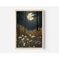 thumbnail image 3 of Woodland Prints, Moon And Flowers Print, Floral Moon Wall Art, Vintage Moon Print, Wildflowers Moon, Autumn Woodland, Vintage Nature Print Poster Unframed, 3 of 9