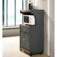 thumbnail image 4 of Pemberly Row Wood Microwave Kitchen Cart with Open Storage in Gray Oak, 4 of 5