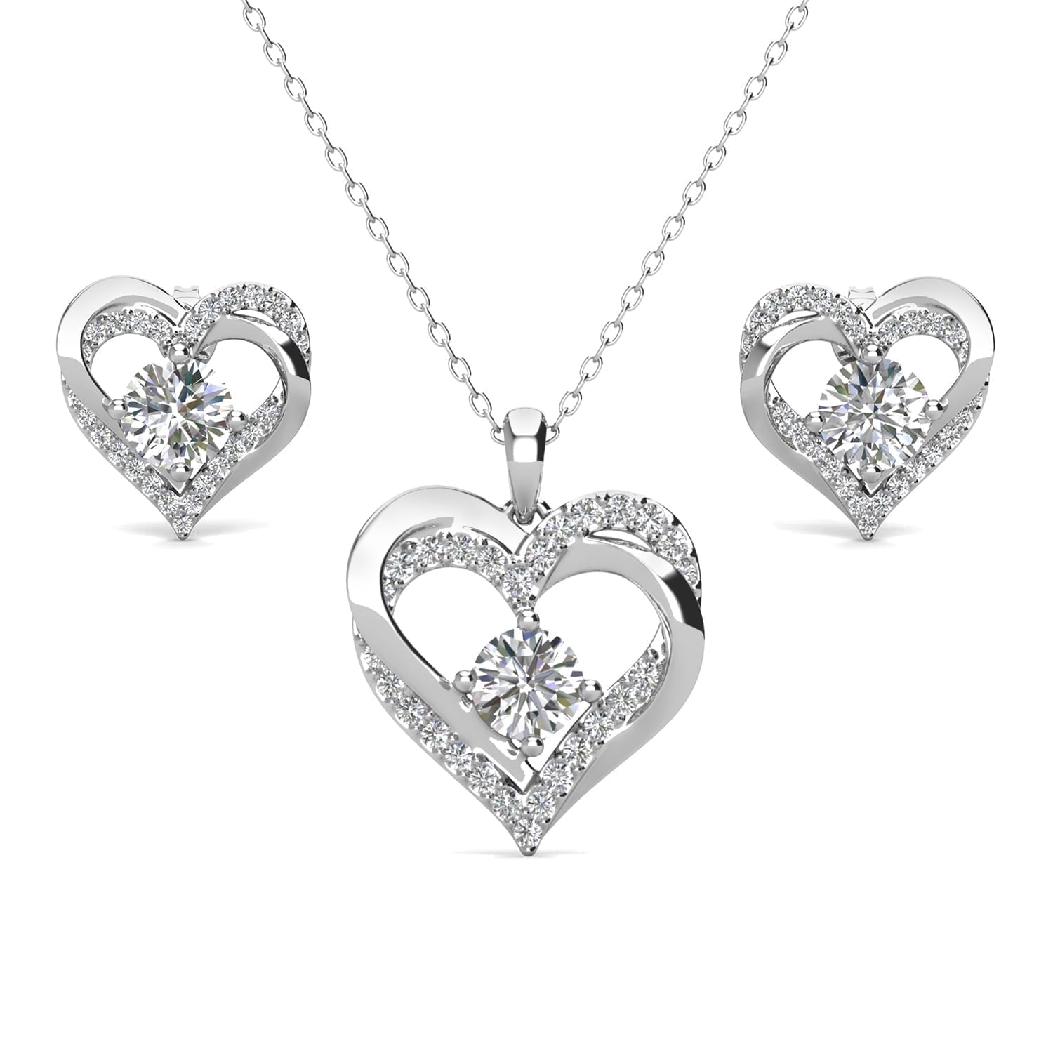 Cate & Chloe Forever April Birthstone 18k White Gold Plated Women Jewelry Set, Swarovski Crystals