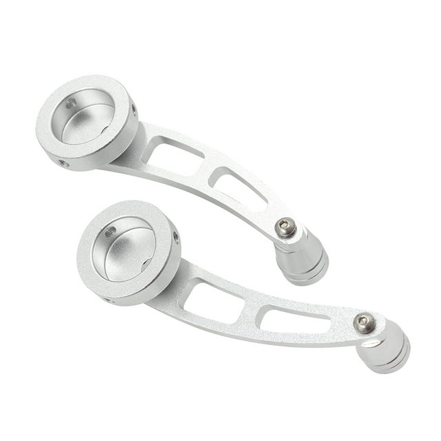 2 Pieces Auto Side Window Crank Aluminium Car Auto Handle Portable Detachable Replacement Internal Modified Upgrading Lever Part Accessories Silver