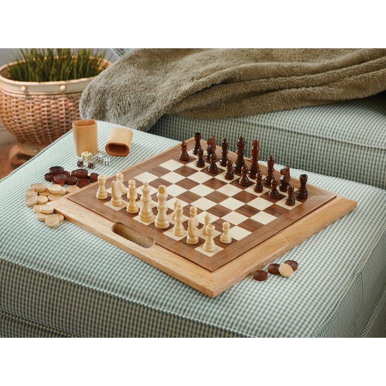 Mainstreet Classics Dutchman 3-in-1 Game Set, Chess, Checkers
