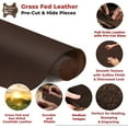 thumbnail image 3 of ELW Grass Fed Leather 8-10 oz. 3-4mm Heavy Duty Pre-Cut 2 PCS 6"x6" Dark Brown Full Grain Cowhide for Tooling, Carving, Holsters, Belts, Bags, Boots, Shoes, Cases, Repair, Knife Sheaths, Furniture, 3 of 7