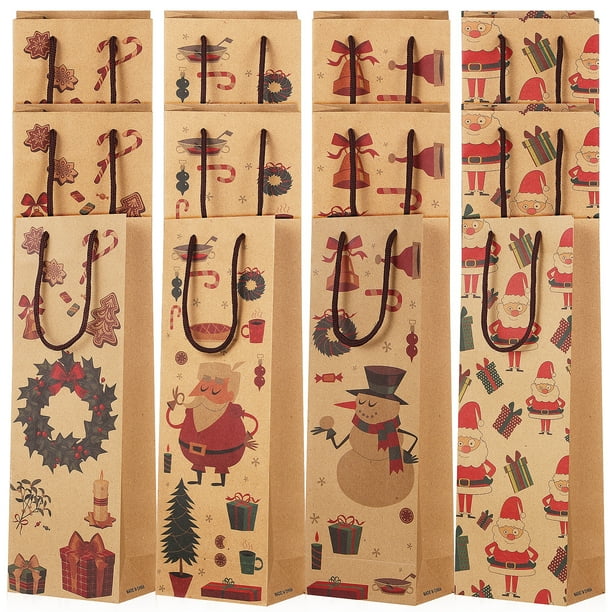 12 Uds bolsas de vino bolsas para botellas de vino bolsas de regalo reutilizables de Navidad para fiesta de cumpleaños de Navidad