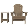 thumbnail image 5 of Polytrends  Laguna Hdpe All Weather Outdoor Patio Foldable Adirondack Chair With Side Table (2-Piece Set) Weathered Wood, 5 of 5