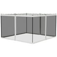 thumbnail image 2 of Patio Umbrellas Outsunny 10' x 12' Replacement Mesh Sidewall Netting for Patio Gazebos and Canopy Tents with Zippers (Sidewall Only), White,Market Umbrellas, 2 of 9
