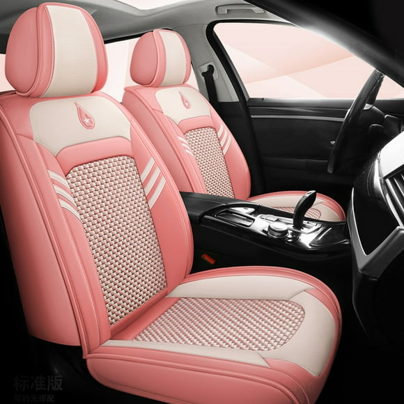 Maidao Car Seat Covers Leather for Lexus for NX 2015-Present 5 Seats Airbag Compatible Water Resistant Front Rear Cushion Protector Pink