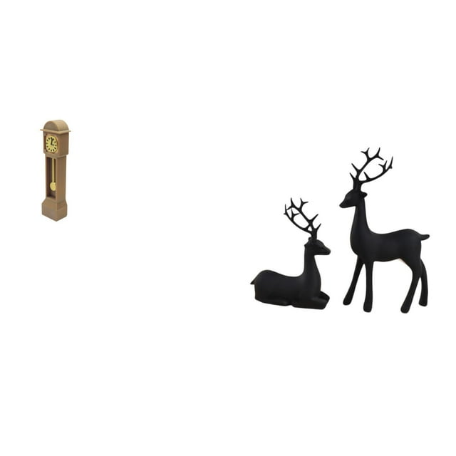 Reloj de suelo para casa de muñecas,Reloj de piso para casa de muñecas en miniatura,minimuebles,Reloj de pie para niños,juguete clásico de simulación,Estatua de reno,Estatua de reno