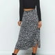 thumbnail image 5 of Falda casual con estampado floral de cintura alta para mujer Faldas de línea A con muslo dividido,Negro,L, 5 of 5