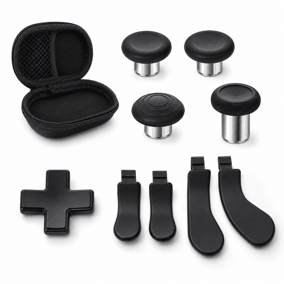 Xbox Elite Series 2 Core Controller Upgrade – Metal Thumbsticks,Paddles & D-Pad Kit with Magnetic Buttons (Black&Silver)