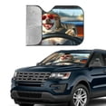 thumbnail image 4 of KAKALAD Funny Dog Driving a Car Universal Windshield Car Sun Shades Accordion Folding Auto Aluminum Sunshade 51"x 27.5", 4 of 9