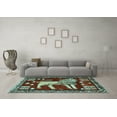 thumbnail image 3 of Ahgly Company Indoor Round Animal Light Blue Traditional Area Rugs, 4' Round, 3 of 4