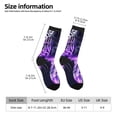 thumbnail image 2 of Haiem Purple Pattern White Tiger Pattern Crew Socks – Soft & Durable Moisture-wicking Socks, Stay-Up Fit for Business, Work, and Casual Wear Size 5-11, 2 of 6
